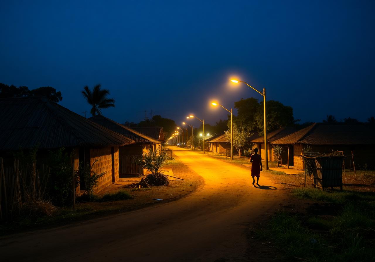 Rural Nigerian community lit by new solar installations